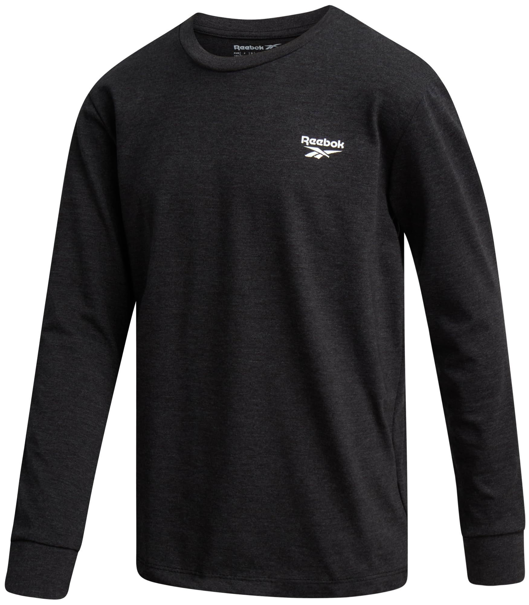 Reebok Boys' Athletic Long Sleeve T-Shirt - Cotton Blend Active Workout Gym and Running Top for Boys (Sizes: 8-14)